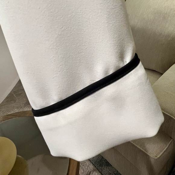 ZARA BASIC Cowl Neck Blouse Women's M Long Sleeve‎ Ivory Black CAREER Preppy - Picture 5 of 7